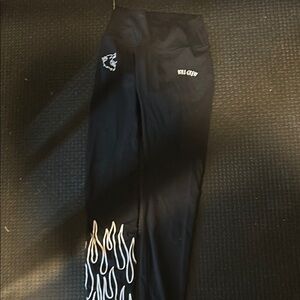 Womens Black Flame Leggings